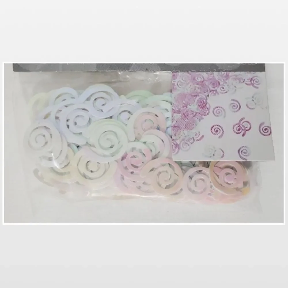New Confetti White Holographic Party Swirls Home Table Top Decoration NWT